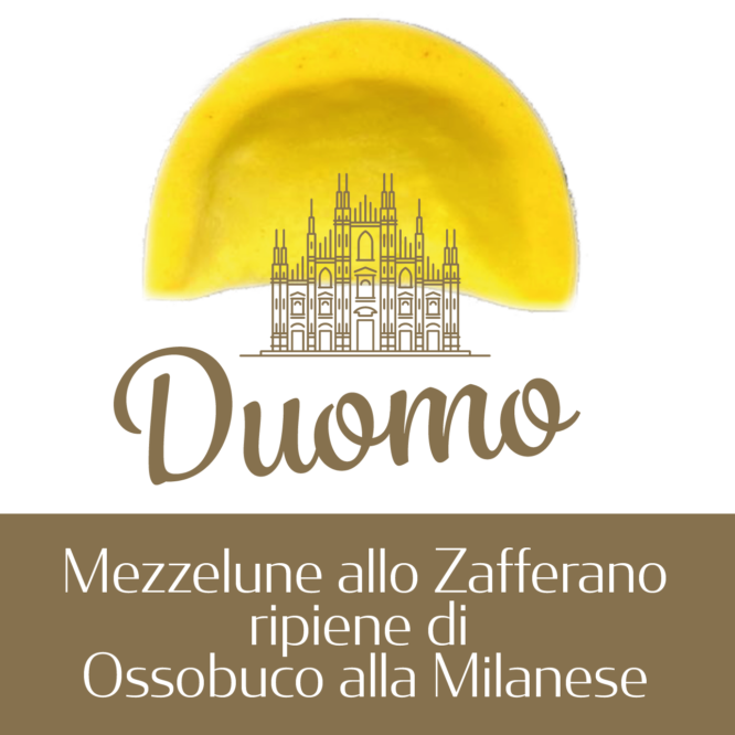 duomo:mezzaluna allo zafferano ripiena di Ossobuco